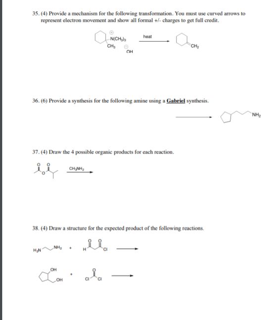 CICI 35. (4) Provide a mechanism for the following transformation. You must use curved arrows to represent electron movement