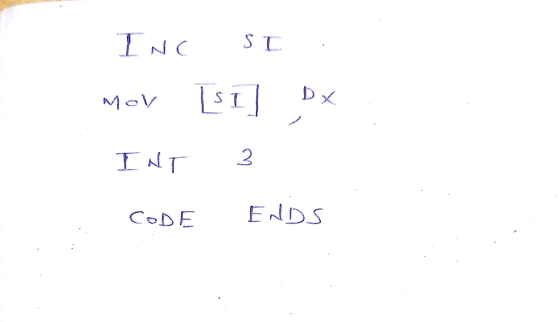 INCST CoDE ENDS