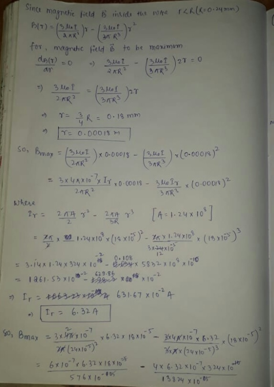 Since magni magnetic field i nside the wehe rLR(R=0.2470m) Bln - ( ) - ) for, magnetic field is to be maximum ano - Bug? - 13