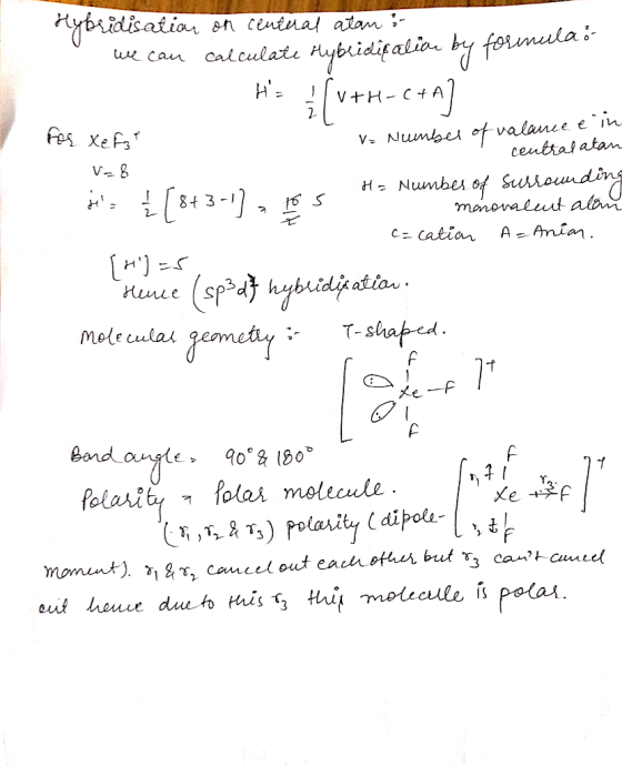 Hybridisation on centual atan :- we can calculate Hybridifolia by formeela :- - H= {uth-c+A] fer xe for V=8 je = V= Number of