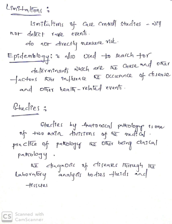Limitalions Li mitalãons of Care Contrell Stredres not delect Yave eventi . directly Epidemblogy: u alio clo nenscere risk. n