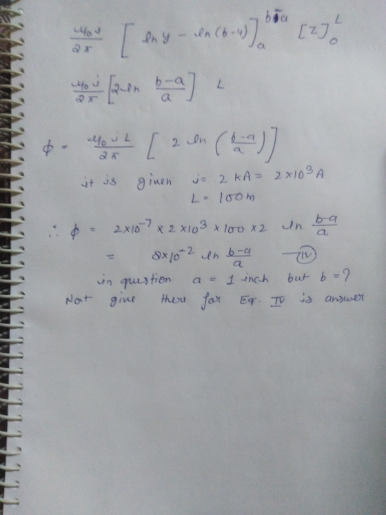 [-w.co-o) ** (474 $ - Page [ 2. (a)] it is ginen j= 2 KA= 2x103A L 10om - 2x107 x 2 x103 x 100 x 2 In ba - Ox70m2 en bana T0