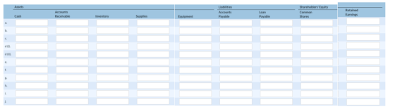 Assets Liabilities Accounts Payable Accounts Receivable Shareholders Equity Common Shares Cash Retained Earnings Loan Payabl