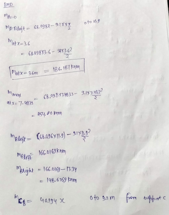 BMD oto 11.9 MA Bleft = 68.0988– 9.1 XXX Matx=3.6 68.09883.6 - 9143.62 2 Matx= 3.6m = 186.167 kom mmat 68.09847.4833 - 9.187,