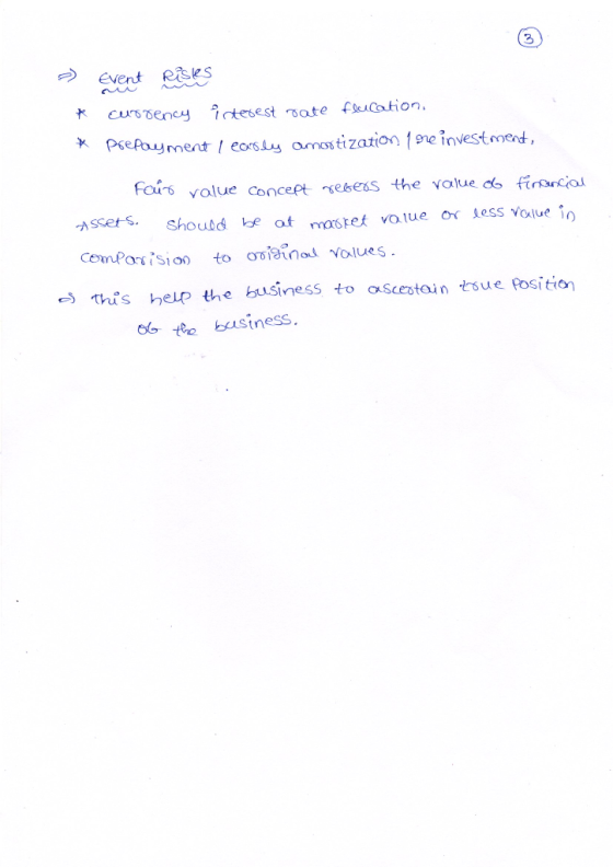 -> Event Risles * currency i derest rate flucation, prepayment I early amortization 19e investment, Fair value concept refers