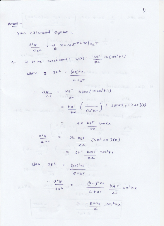 Anser- iven aitt eqvaion- d22 .4(): Kp? In (@sak χ ) : a) t-obe substitute d dy K B T 飞巳 - k BT Case K Z-e 2 (zeyno e T そ已no