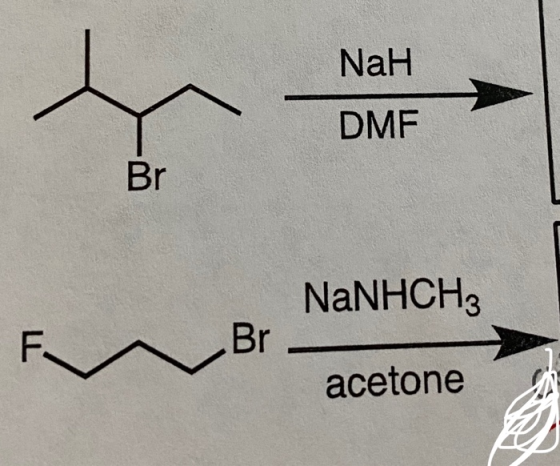 Nah DMF Br NaNHCH3 Br acetone