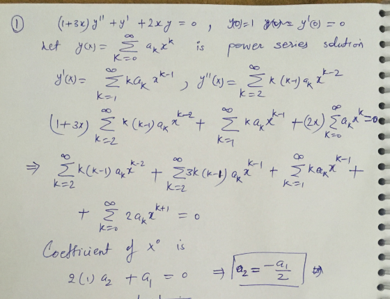 (+3x) +y +2xd = o selutron seie et a a K o fower 1S k-2 yew Zka k- k k 2 k- ヒ-2 n + (k) 3) Ko 1-X + kax kei k-2 Zk(k-) at Z