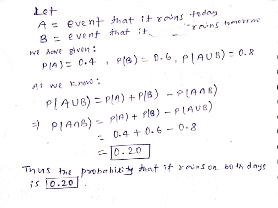 Let A = eve nth,at τ~ns.today B-event that ; PAnB 0.20