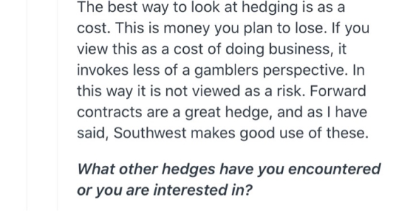 The best way to look at hedging is as a cost. This is money you plan to lose. If you view this as a cost of doing business, i