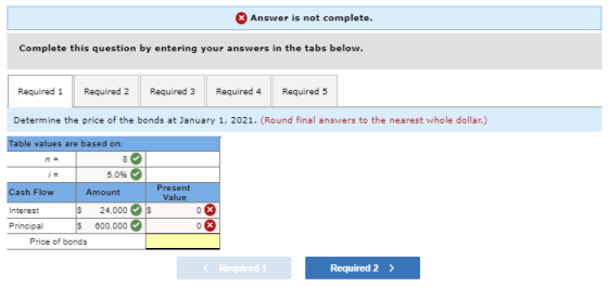 Answer is not complete. Complete this question by entering your answers in the tabs below. Required 1 Required 2 Required 3 R