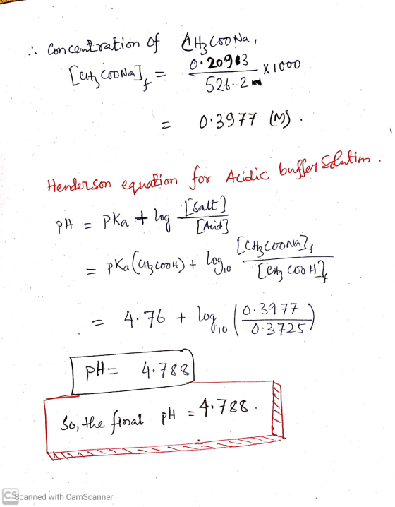 - 2 concentration of Cty Coona, 0 • 20963 526.2 Honda X1000 [citz Coona] 0.3977 (MS Henderson equation for Acidic buffer Solu