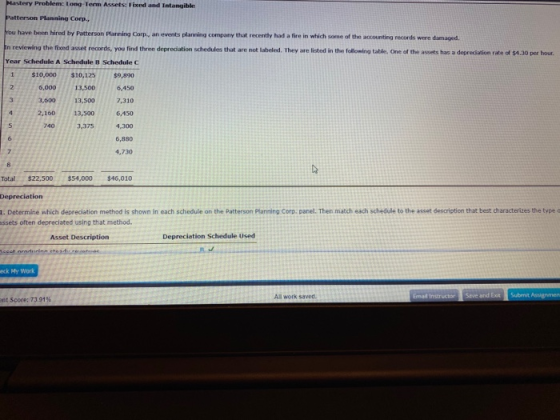 Mastery Problem: Long Term Assets: Fixed and Intangible Patterson Planning Corp., You have been hired by Patterson Planning C