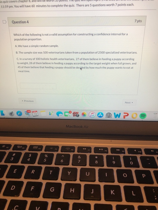 quis covers Chapter 1, and will be worn aan . Will 1:59pm. You will have 60 minutes to complete the quiz. There are 5 questio