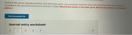 Examine the above adjusting entries and determine which ones should be reversed. Show the reversing entries that should be re