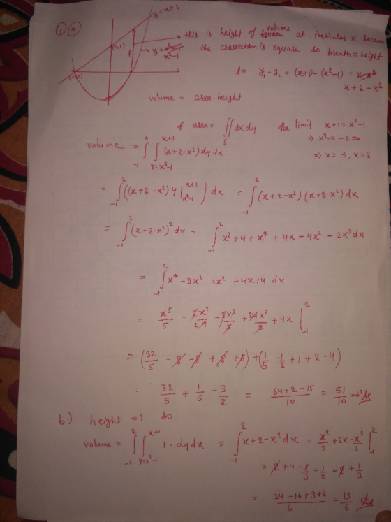 by=xti volume this is height of square at BT the crossection is square Particular se because so breath-herart 10, 2- - Y - Z