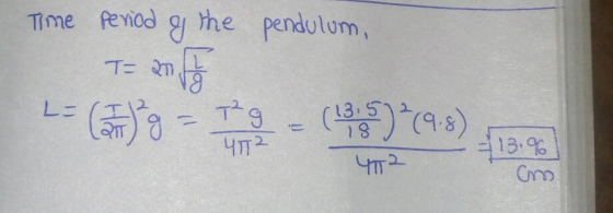 Time period of the pendulum, 7- २ (3-13 - 35 ) (48) 42 402 13. cm