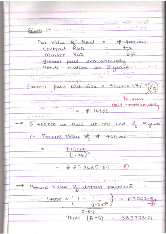 Giuen SEESSO e bend Rate Par Valu 400,000 Contaraut ৪- semiannually un 5 year Rate maxket 4ntarst paid Bends mature 400000 X/