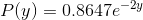 P(y) = 0.8647e-Zy