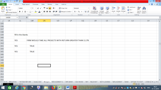 projects (Autosaved) (Autosaved) (Autosaved) - Microsoft Excel (Product Activation Failed) Data Review View Add-Ins File Home
