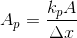 A_{p} = \frac{k_{p}A}{\Delta x}