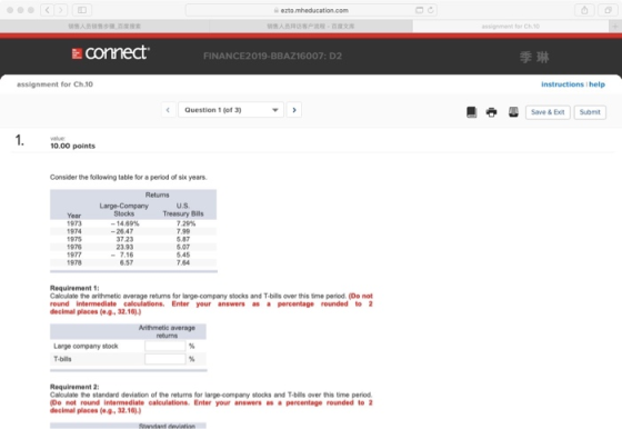 eztomheducation.com SB assignment for Ch.10 + E connect FINANCE2019-BBAZ16007: D2 # assignment for Ch.10 instructions I help