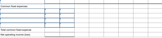 Common fixed expenses: Total common fixed expense Net operating income (loss)