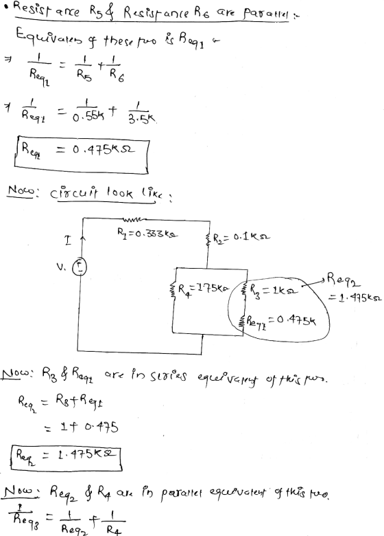 Resistance Rg & Resistance Ro are parallela Equivates of these poo is Beqi 는 + Reqa Rg R 6 tega Regi + 0.5555 3.5k Real = 0.4