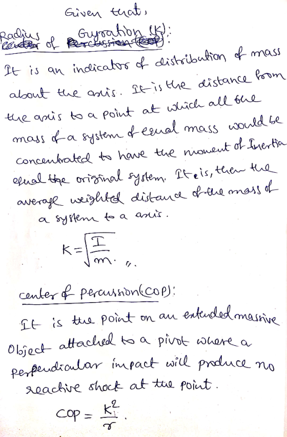 Given tuct Te is an indicats distibufton fmass aloout the anis-ise distance leon the apis to a Polut at c all be canker Percu