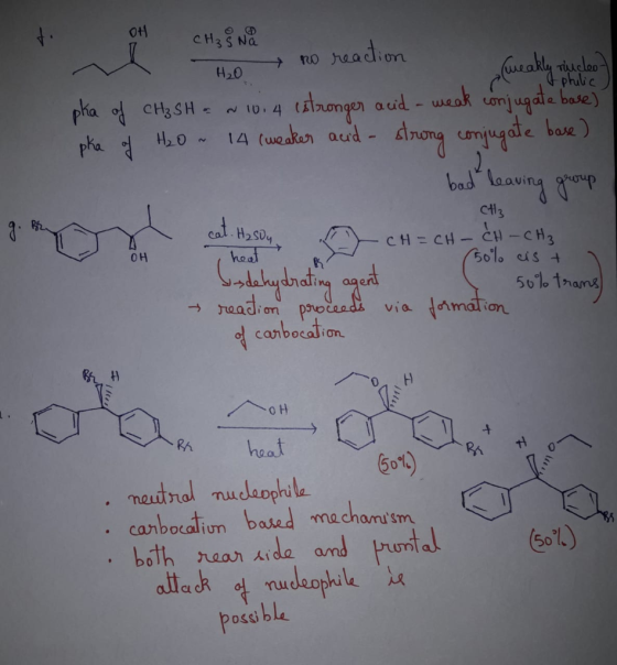 H₂O no reaction weakly nucleo pka of CH₂SH = ~ 10. 4 estronger acid - weak conjugate base) pka of H2O ~ 14 (weaker acid - str