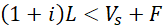 (1 + i)L<Vs + F