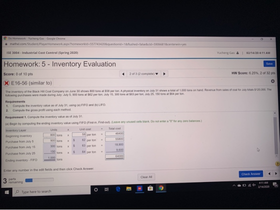 Do Homework - Yucheng GaoGoogle Chrome mathx.com/Student/Player Homework.aspx?homeworkide 557743420&questionld1&flushed-false