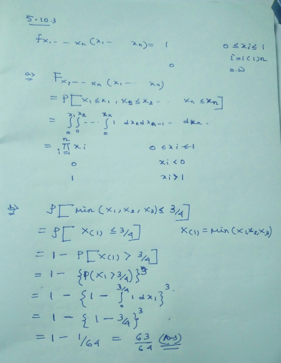 5.10.3 fx.- n %n 1- PT 1) xiくo min (xuメュ,Xa)< 3/41 Min Cx) KCI)= 1- PEXCI)> 34 SPCK732) = 1-$1-xi 21-34 1 64 3 I- 63 (A) 4