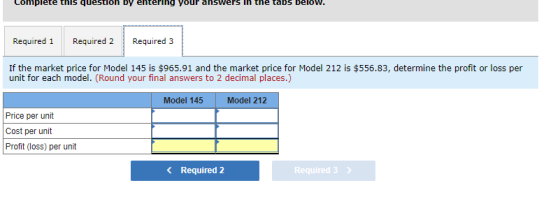 Complete this question by enterii your answers in the tabs below. Required 1 Required 2 Required 3 If the market price for Mo