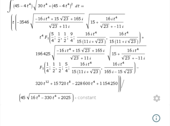 J (45-4 (45 – 4t), 30 tº + (45 – 4t*) dt = t-3546 - 16 it4 + 15 23 +165 i 16 it4 15+ 23 +11 i 23 +-11 i (5 1 1 9 16 it4 16t4