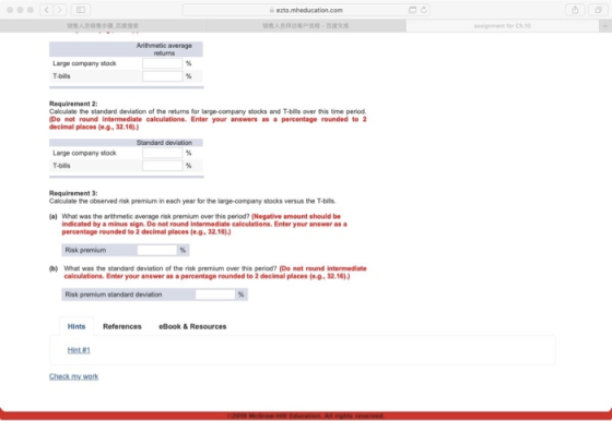 tomheducation.com Arithmeticaverage Large company stock Tbilis Requirement: Calculate the standard deviation of the returns f