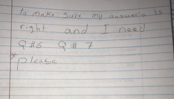 To make right Q #6 sure and Q # my answers I need 7 please
