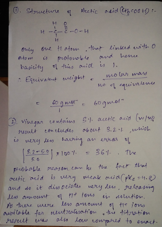 O. Structure of Hectic acid (ethcooth e- I-U- I H-c-c-O-HI H Only one thatom that linked with o atom is protonable and hence
