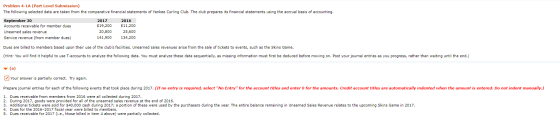 Problem 4-1A (Part Level Submission) The following selected data are taken from the comparative financial statements of Yanke