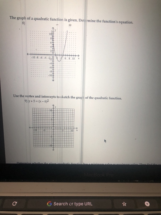 The graph of a quadratic function is given. Determine the functions equation. AHHHHHHHHH ITT -10-3-6-4 6.8.0 Use the vertex