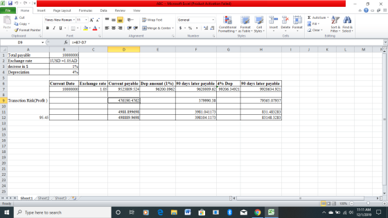 ABC - Microsoft Excel (Product Activation Failed) - 2 X x Review View - = = £ Autosum * General Wrap Text Merge & Center - $