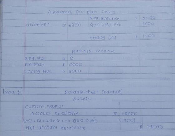 Debts foaBad Allowance Beg. Bolan ce 2 000 6000 wnte off Bad pebt EXP 6300 700 Enaiy Bal Baa Debt EXPense Beg Bal EXPense 600