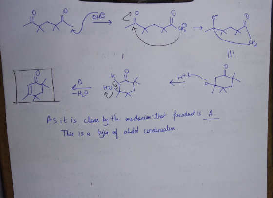 CH. Htt - Но A. As it is clear by the This is a type of mechanism that product is aldel condensation.
