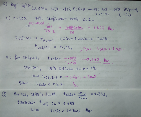 Calculaled 011 se 083-3.192 w ③ 1015.1.363 , or ACT, at45% Leue, tcale 05,196 = 1.653