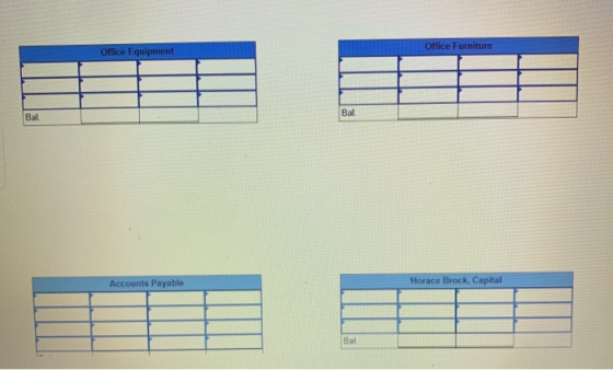 Office Equipment Office Furniture Accounts Payable Horace Brock, Capital