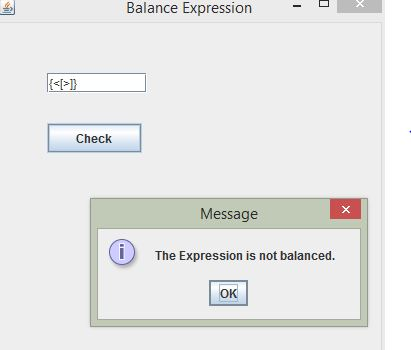 Balance Expression 11개 Check Message The Expression is not balanced. OK