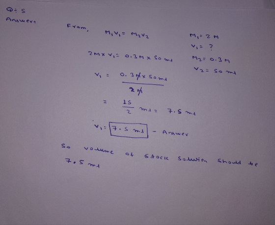 Answert From, M v = M₂v2 2 MX Vi= 0.3mx Soma M,= 2m via ? M2=0.3m 2= Some = 0.3 px somo Is - me= 7.5 me (7.5 mx] - Anwer volu