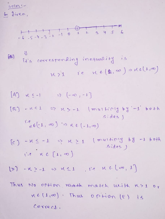 son :- be given, о 1 3 ч 5 - ч -3 - 2 its corresponding is inequality 71 ие (Ф, ~) әке (10) [A) - ) - (- 0 - 17 (6) =7 и 5 -