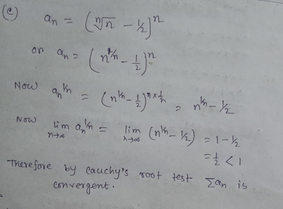 an (② an= (on - kr or an (non 1) How anke = (nh-that, why Now him anla= ling (onth= v) = -1-. = // <1 1) • Now N ntd ht Ther