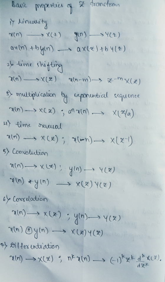 Basic properties of a tranctorn y Linearity un X(2) gen) - Y(A) an(n) +byen) - ax (x) +6 412) 26 time shifting an) - X(2) min